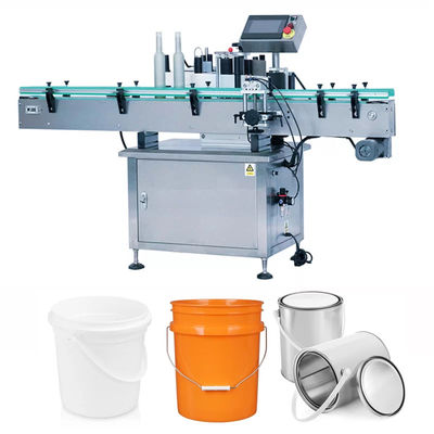 Automatic Drum Buil Container Big Bucket Adhesive Sticker Labeling Machine Mesin pengikat